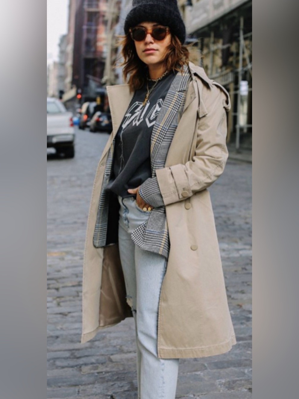 Anine Bing Storm Trench Coat with Logo Patch